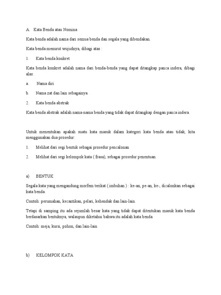 Contoh Kalimat Menggunakan Kata Benda – Mudah