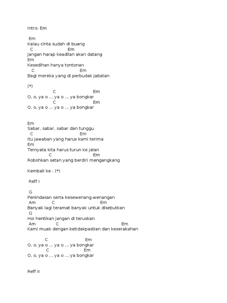 Kunci Dasar Iwan Fals Bongkar / Chord Gitar Iwan Fals Bongkar Dasar / Lagu  yang dirilis pada tahun 1989 ini juga merupakan singel milik grup musik  swami yang berjudul swami i. - idpenatours