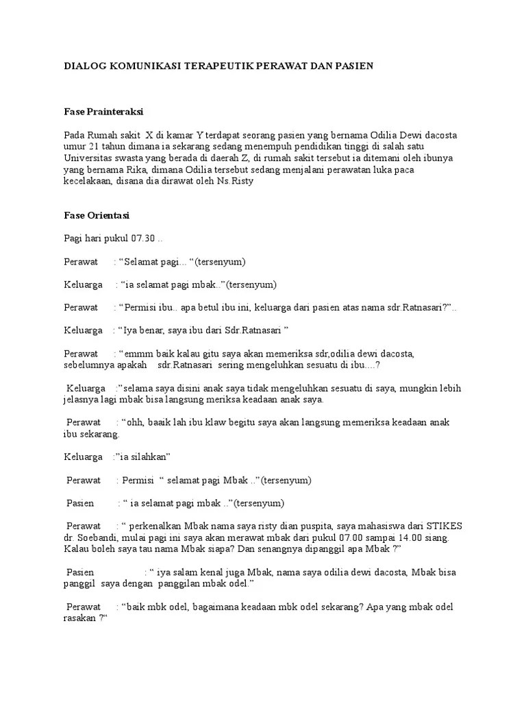 Contoh Dialog Komunikasi Terapeutik Pada Anak Prasekolah – Beinyu.com