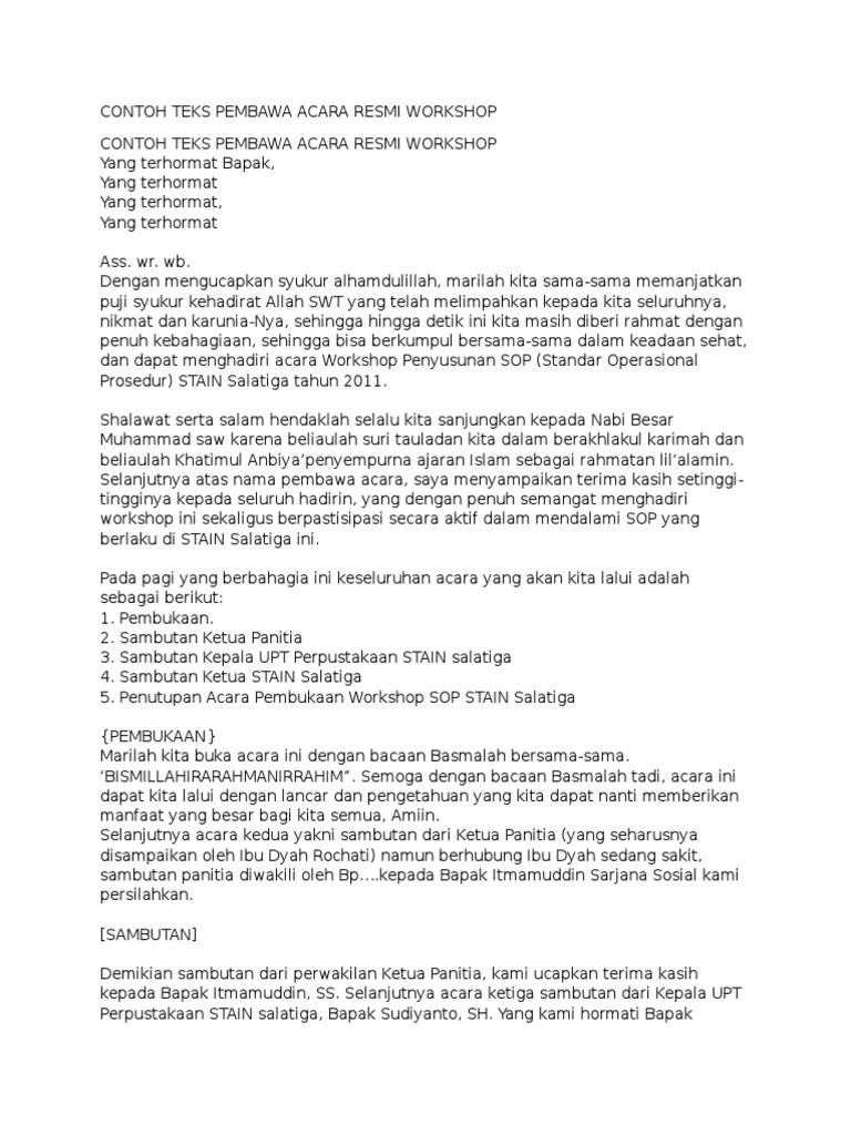 41 Teks Mc Webinar Online Semi Formal