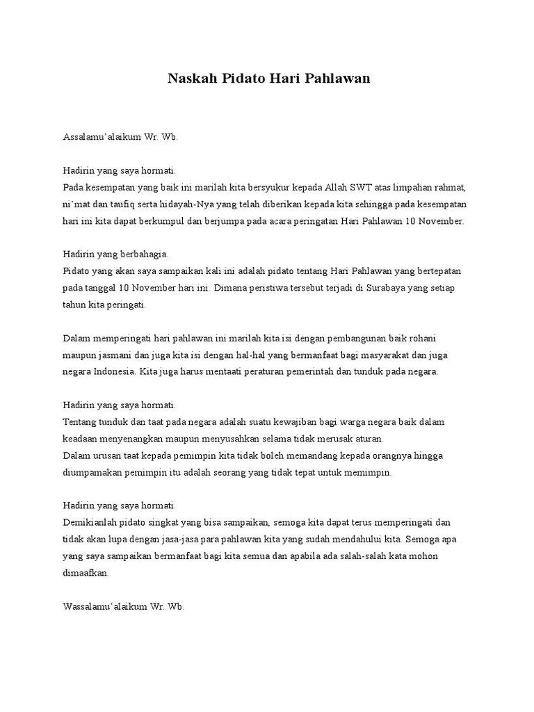 Pidato Hari Pahlawan Bahasa Jawa – Coretan