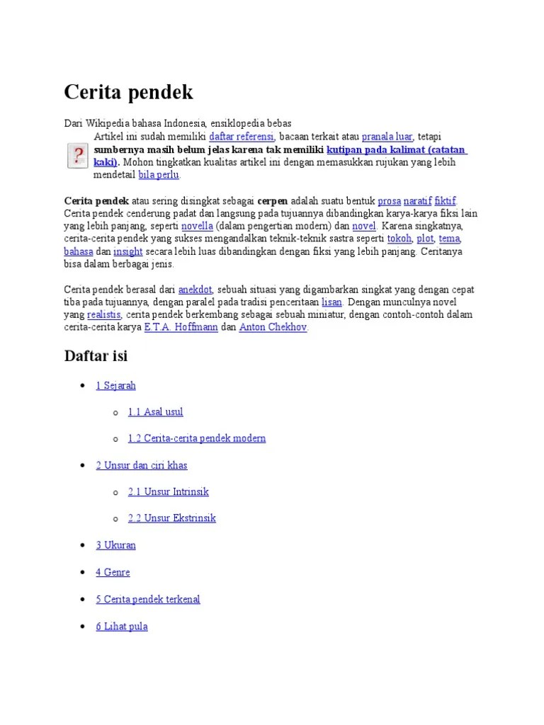 Contoh Cerpen Singkat Dan Unsur Intrinsik Dan Ekstrinsiknya – Dengan