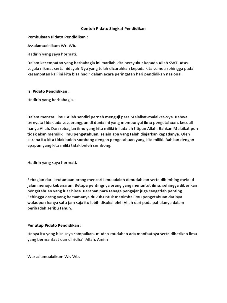 Pidato Dalam Bahasa Inggris Tentang Pendidikan Moral