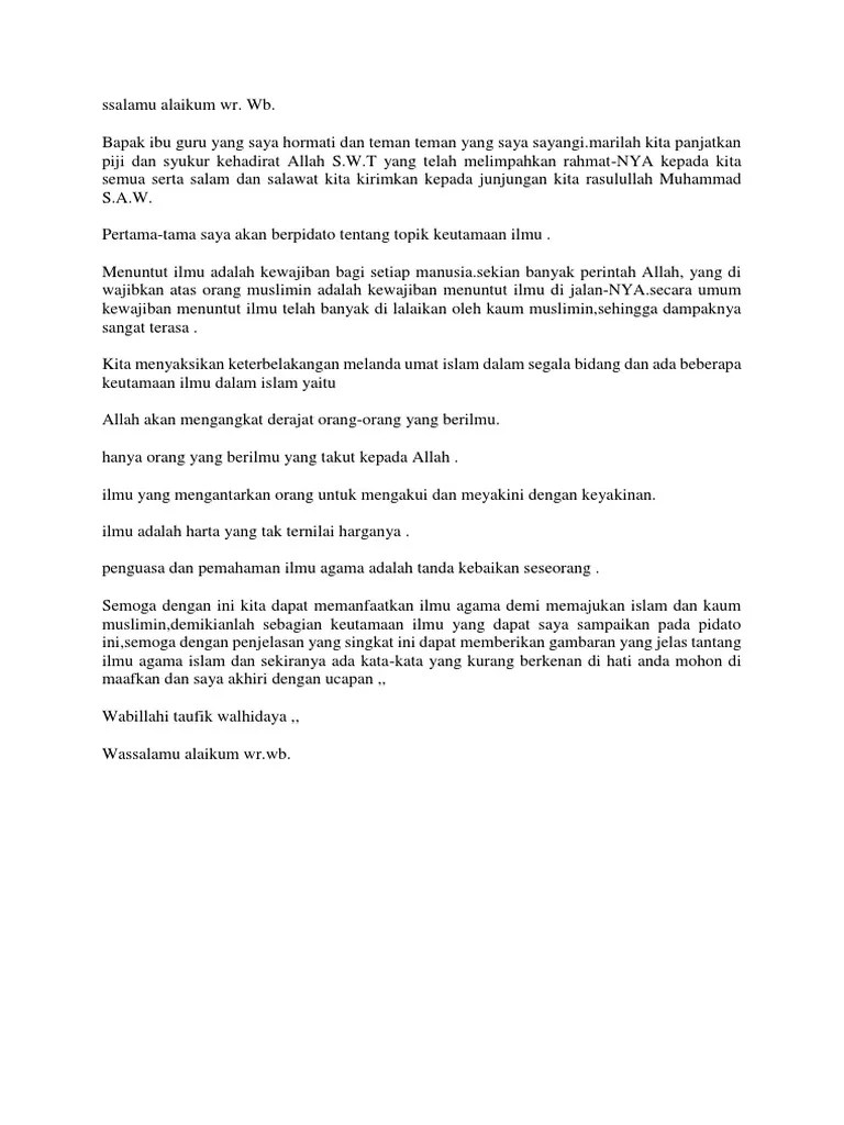 Contoh Pidato Kewajiban Menuntut Ilmu // Kumpulan Contoh Terbaru