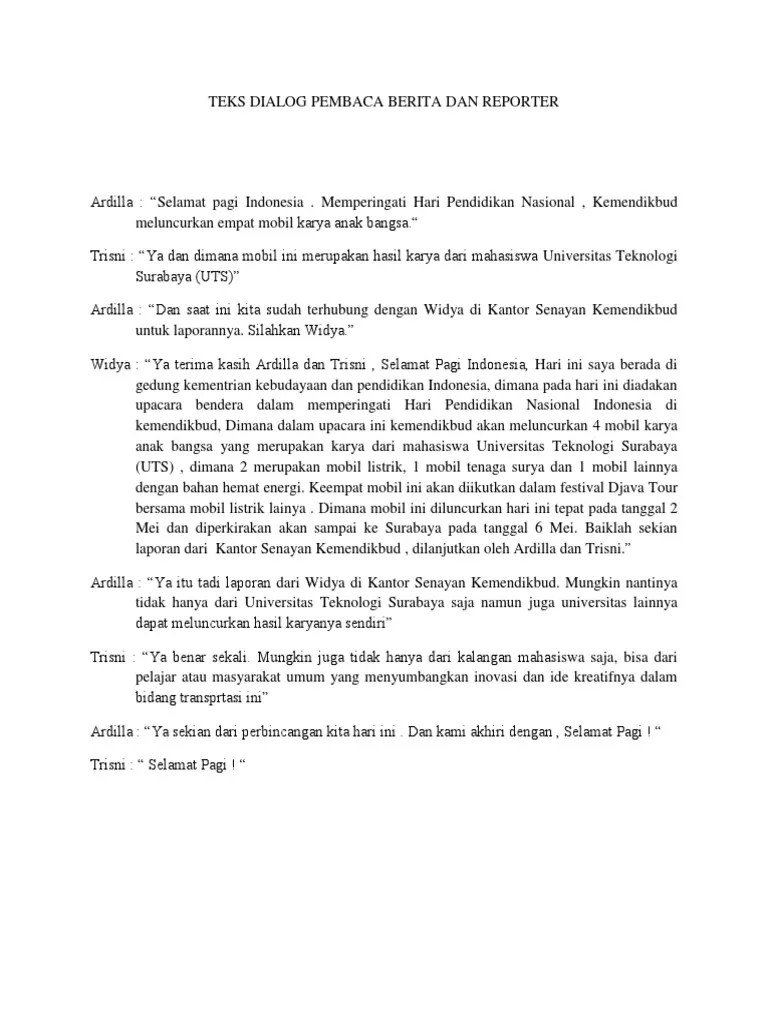 Contoh Laporan Berita Untuk Reporter