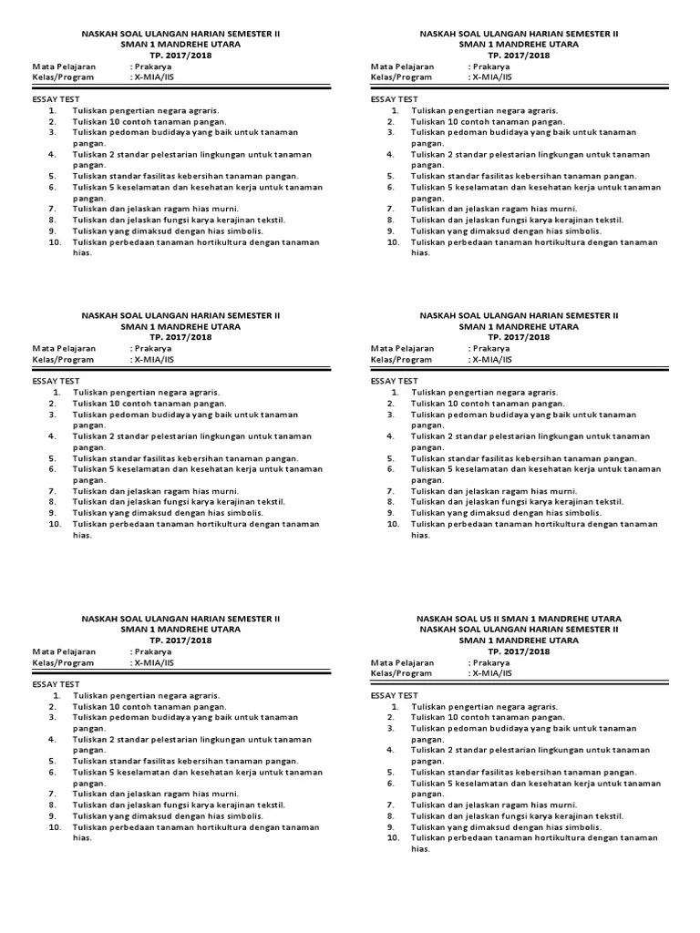 Soal Essay Prakarya Kelas 9 Kerajinan Bahan Keras – Beinyu.com