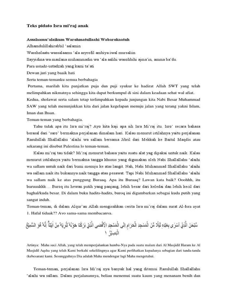 Teks Pidato Isra Miraj