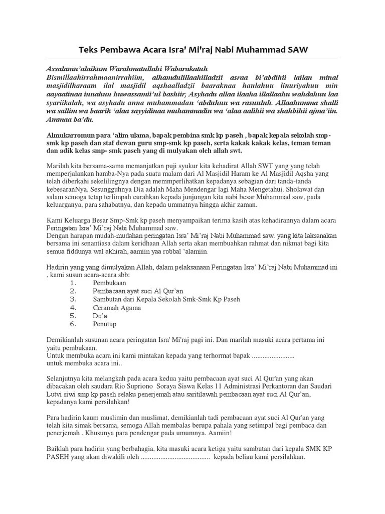 Contoh Pidato Isra Miraj // Kumpulan Contoh Terbaru