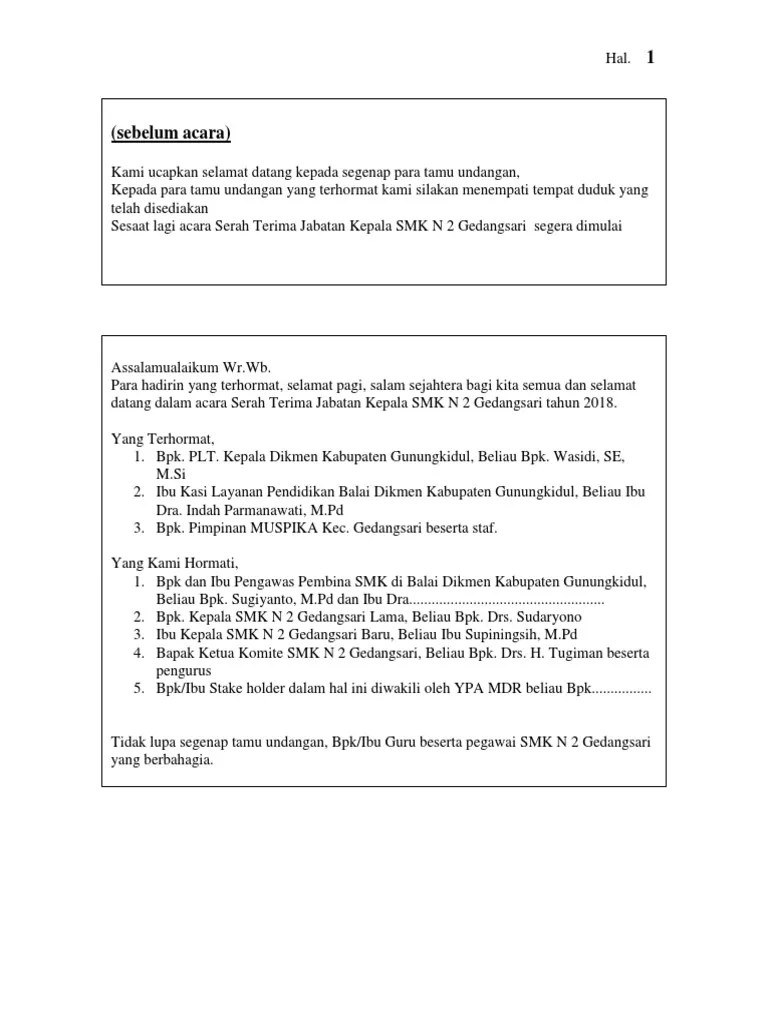 Contoh Cue Card Untuk Mc - Revisi Id