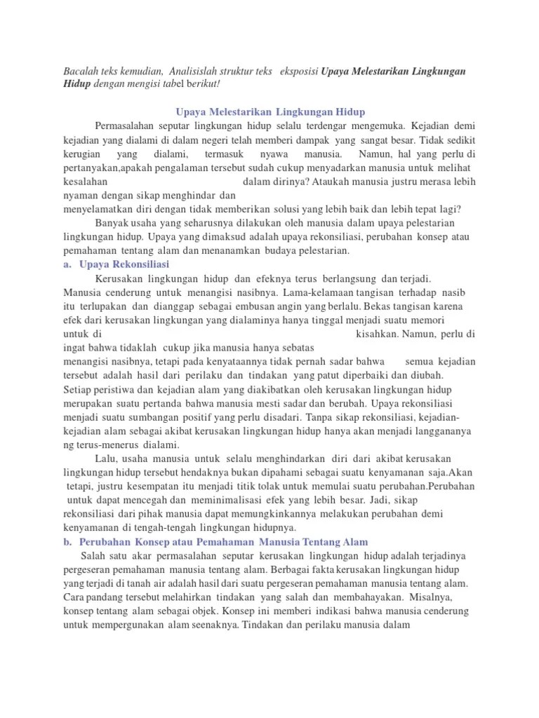 Teks Eksposisi Upaya Melestarikan Lingkungan Hidup – Beinyu.com