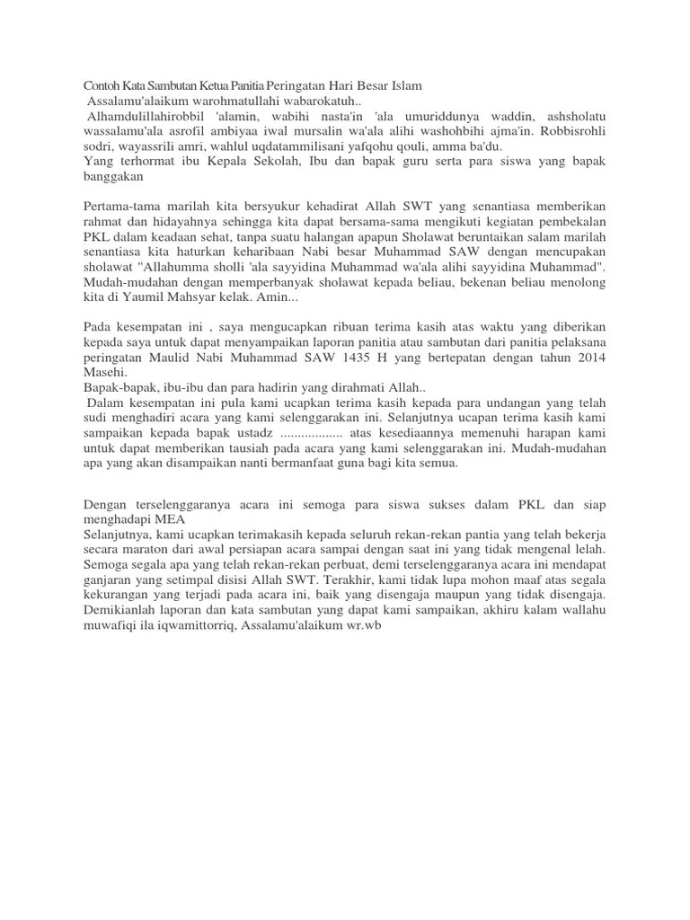 Contoh Sambutan Duka Islam | contohkatasambutan