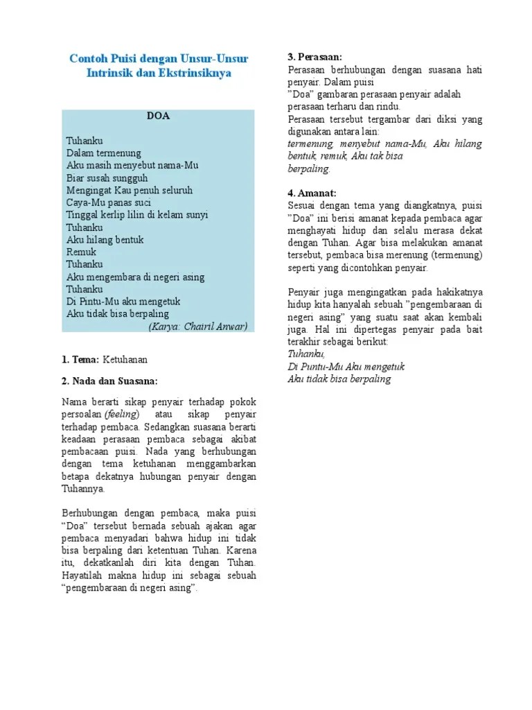 Kumpulan Puisi Pendek Chairil Anwar