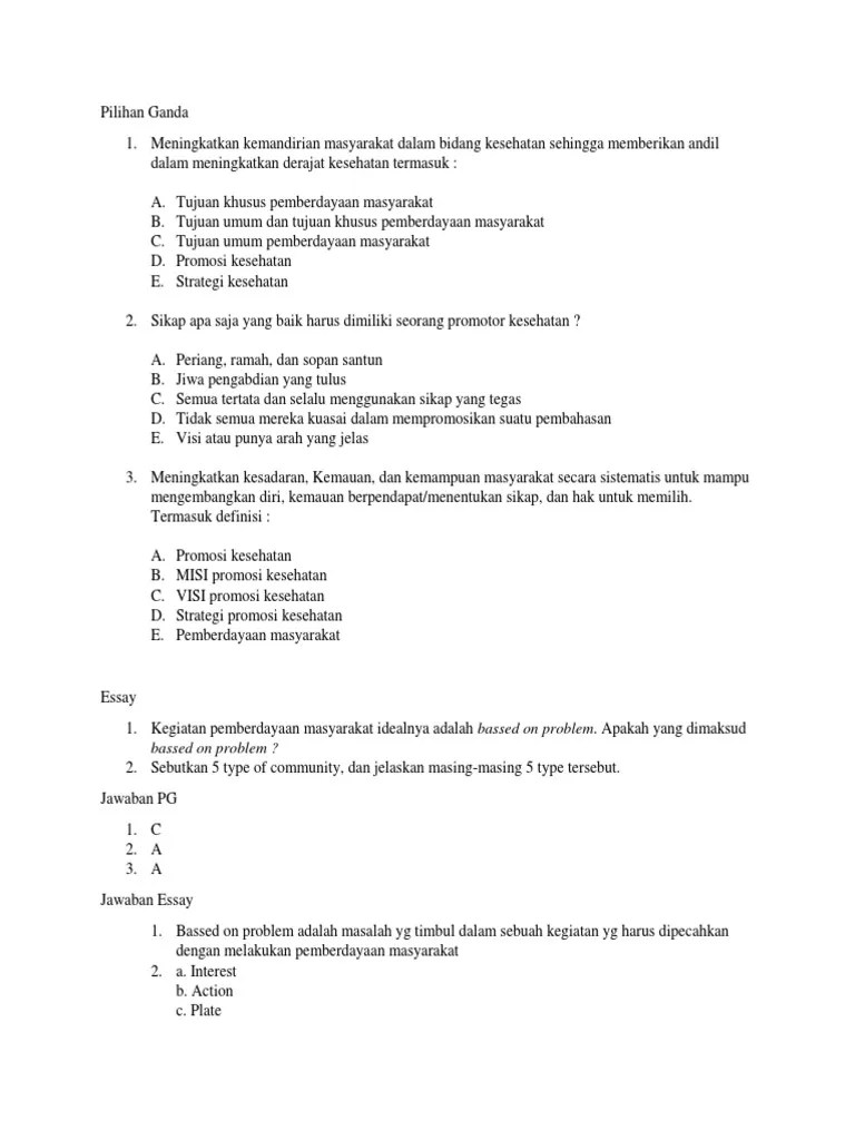 Contoh Essay Promosi Kesehatan