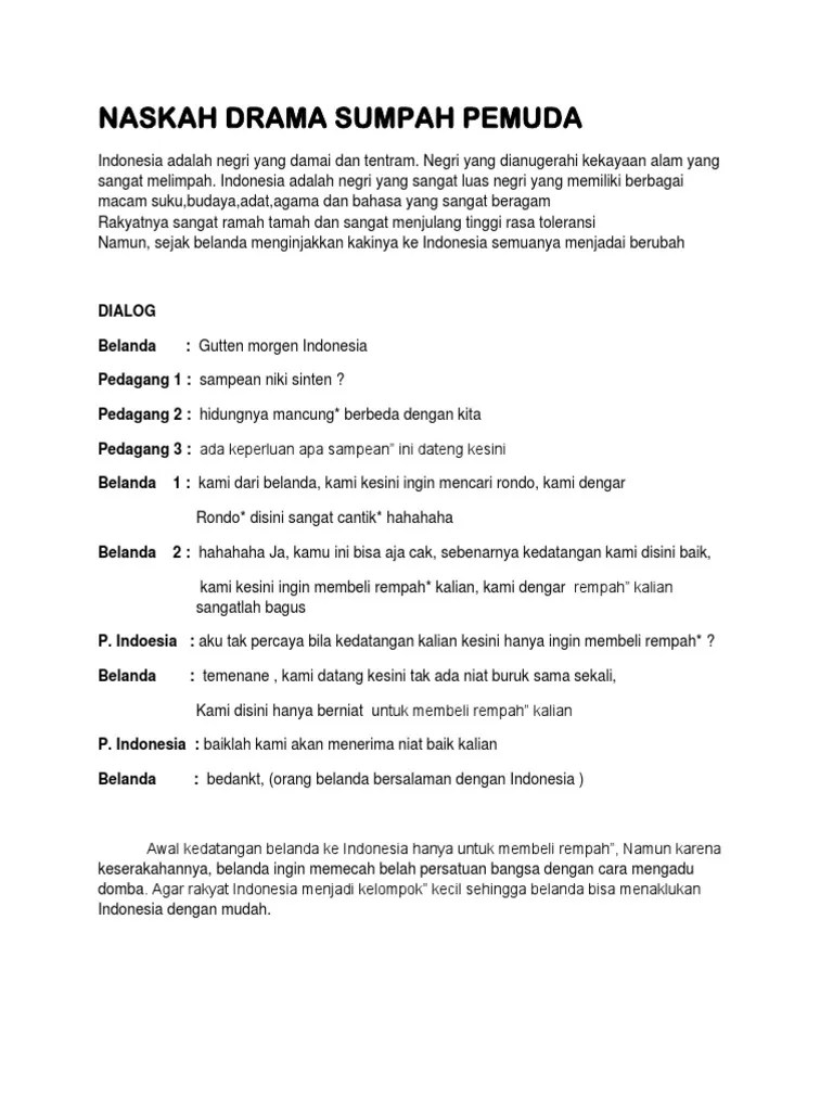 Yuk Simak 16+ Contoh Naskah Drama Peristiwa Sumpah Pemuda [Terlengkap] -  Belajar Contoh Soal by Permata
