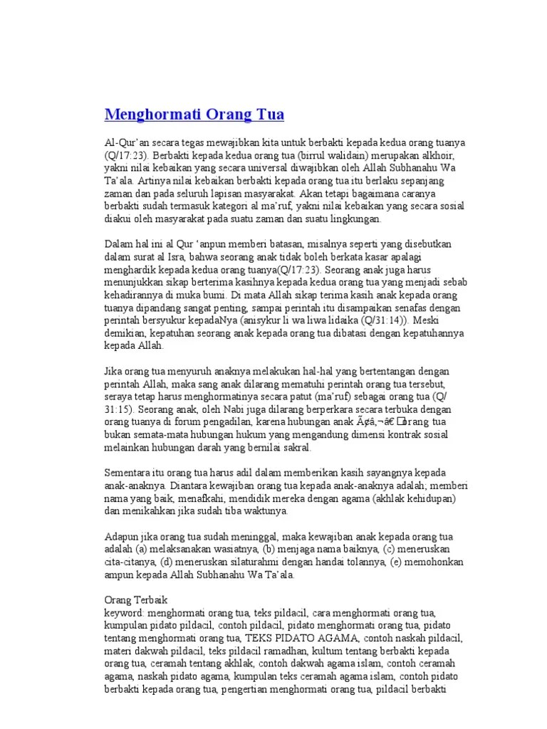 Contoh Naskah Pidato Islam Singkat // Kumpulan Contoh Terbaru