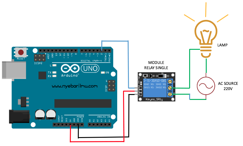 Cara mengakses Relay menggunakan Arduino Uno