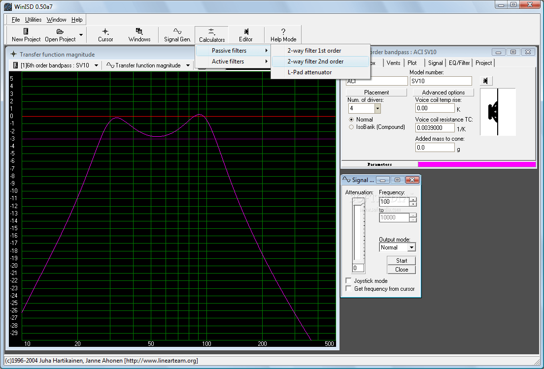 In general, the diameter of any loudspeaker driver should ideally be less than ½ wavelength at the highest frequency of interest, but that can be extended at . WinISD Pro Download