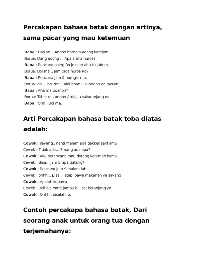 Bahasa Bataknya Aku Sayang Kamu Selamanya / Holong rohanghu tu ho (baca :