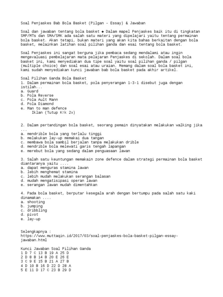 Soal Uts Penjas Kelas 12 Semester 1 / Soal Penjas Materi Bola Basket  Lengkap Jawabannya Permainan Bola Voli : Diharapkan contoh soal ini bisa  membantu baik siswa maupun guru untuk menghadapi. - File Ini