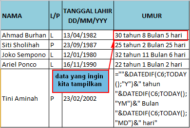 Rumus Menghitung Umur dengan Microsoft Excel