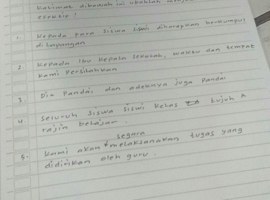 Soal Dan Jawaban Bahasa Indonesia Tentang Kalimat Efektif - Kumpulan Contoh  Surat dan Soal Terlengkap