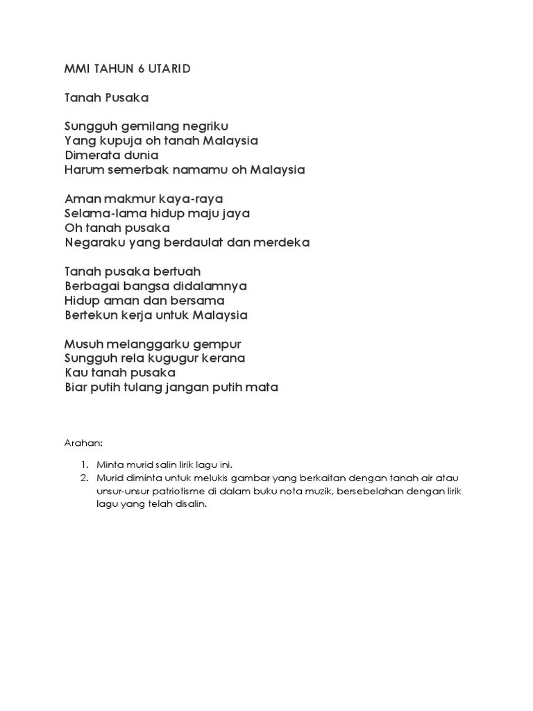 Lirik Lagu Biar Putih Tulang