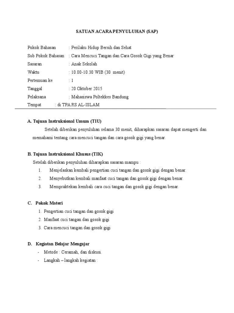 Makalah Cuci Tangan Dan Gosok Gigi - Contoh Surat