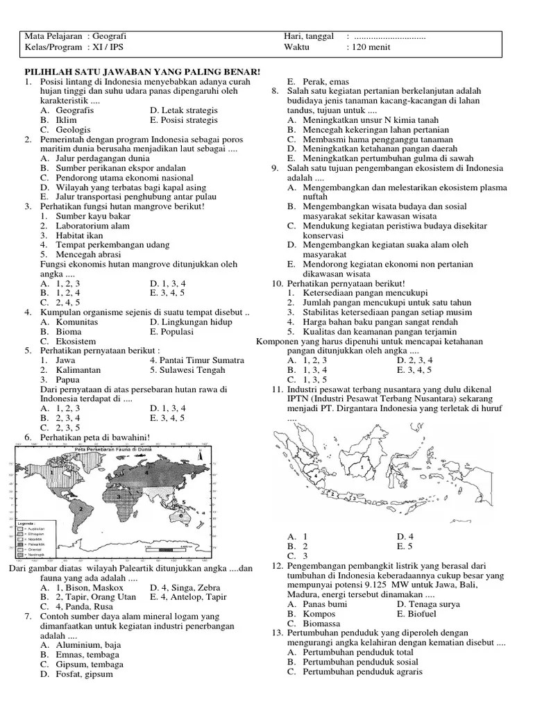 Contoh Soal Geografi Kelas 11 Tentang Kependudukan Kumpulan Contoh Surat Dan Soal Terlengkap