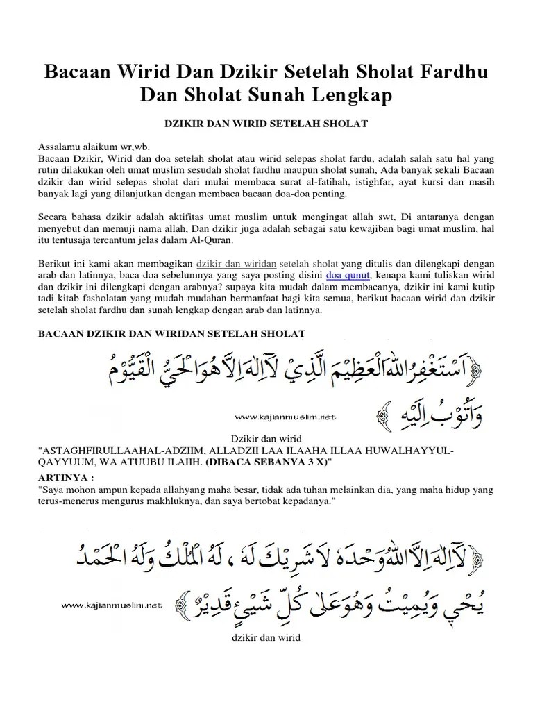 Wirid Dan Doa Setelah Sholat Fardhu Lengkap Pdf – Kami