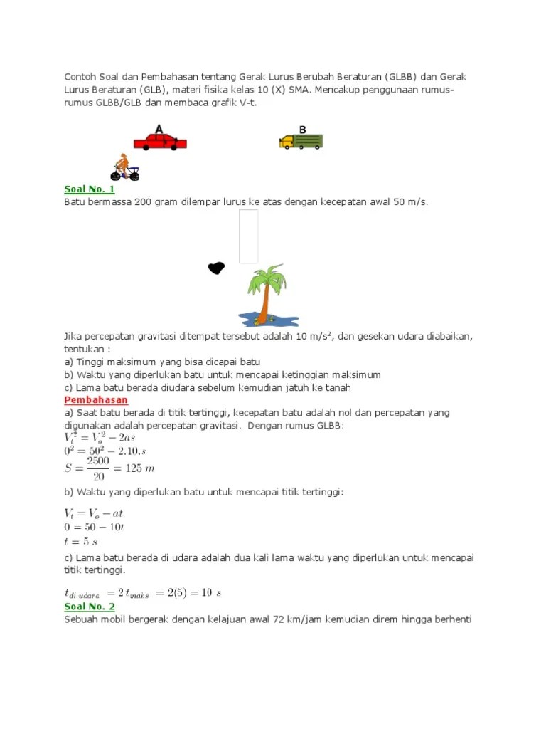 Soal Dan Jawaban Fisika Kelas 10 Tentang Gerak Lurus - Kumpulan Contoh  Surat dan Soal Terlengkap
