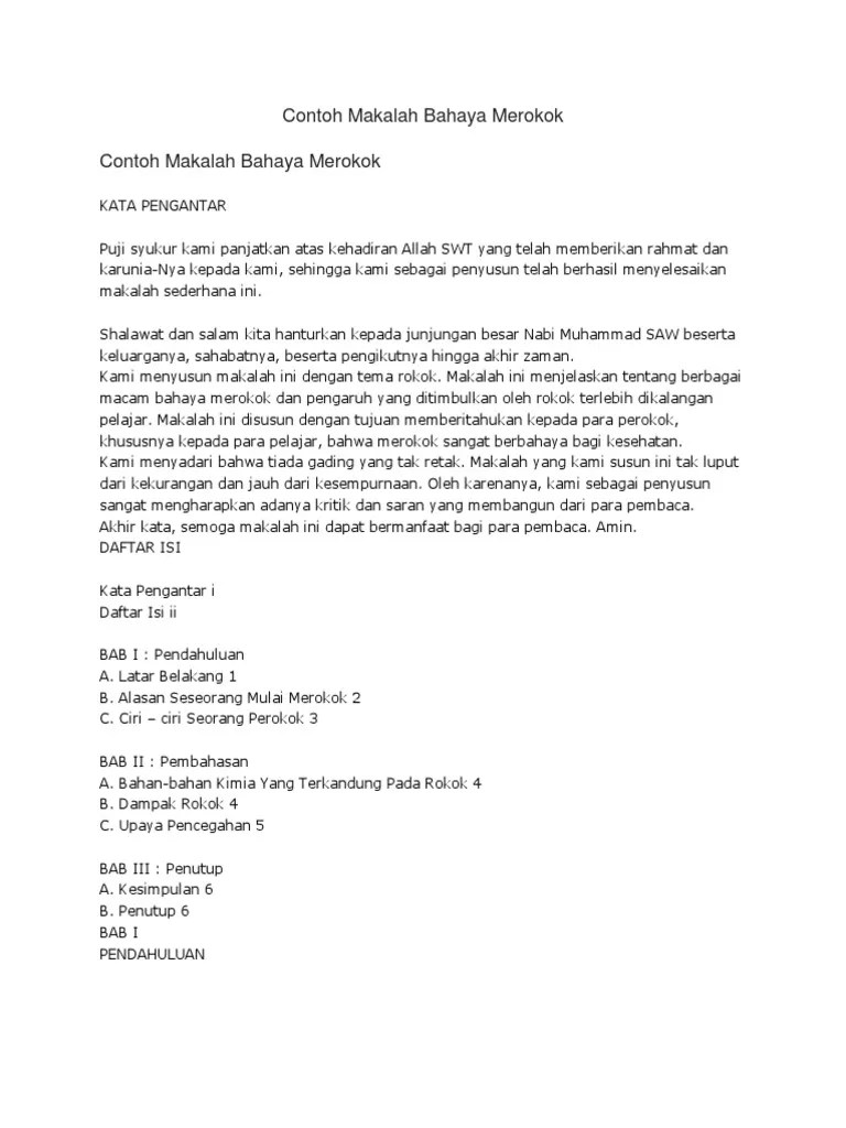 Karya Tulis Ilmiah Tentang Bahaya Merokok – Rasanya