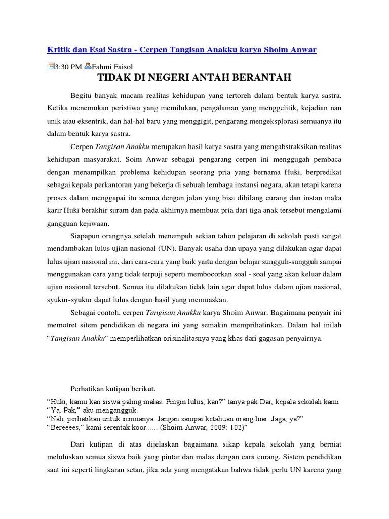 Contoh Esai Dan Kritik Karya Sastra : Kritik Dan Esai Sastra - Pada zaman  sekarang memang banyak karya sastra yang berupa novel yang bertemakan. -  capitalpelajaransiswa