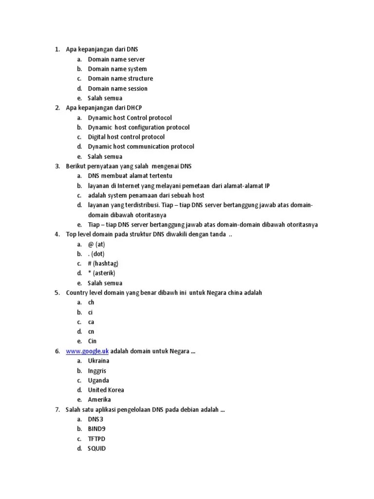 Kumpulan Soal Dan Jawaban Administrasi Sistem Jaringan - Kumpulan Contoh  Surat dan Soal Terlengkap