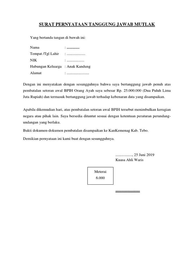 Namun alangkah lebih baiknya jika dilengkapi dengan surat keterangan kerja supaya proses pembuatannya lebih cepat. Contoh Surat Kuasa Ahli Waris Tanah Doc