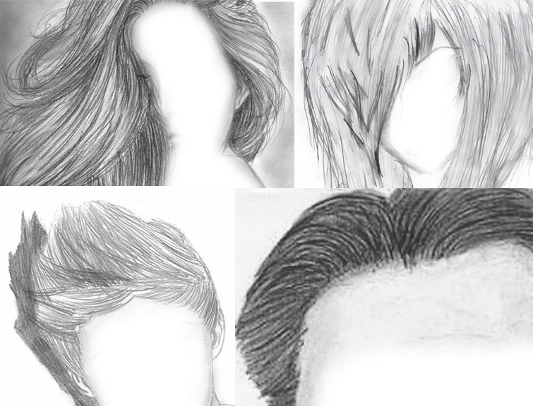 как рисовать прилизанные волосы
