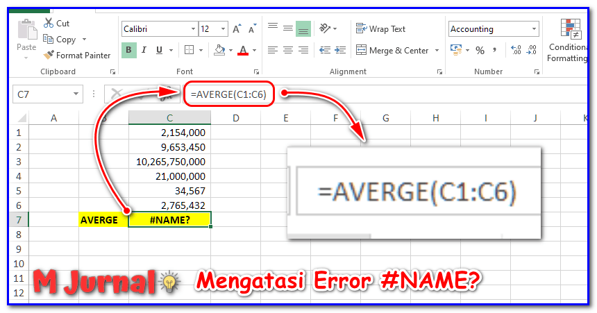 Penyebab dan Cara Mengatasi 9 Pesan Error Dari Rumus Excel - M Jurnal