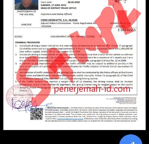 Apa bukti sebuah terjemahan telah diterjemahkan oleh penerjemah tersumpah?  - Penerjemah Indonesia