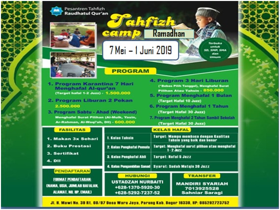 Ikuti Tahfid Camp Ramadhan 1440 H - Islampos