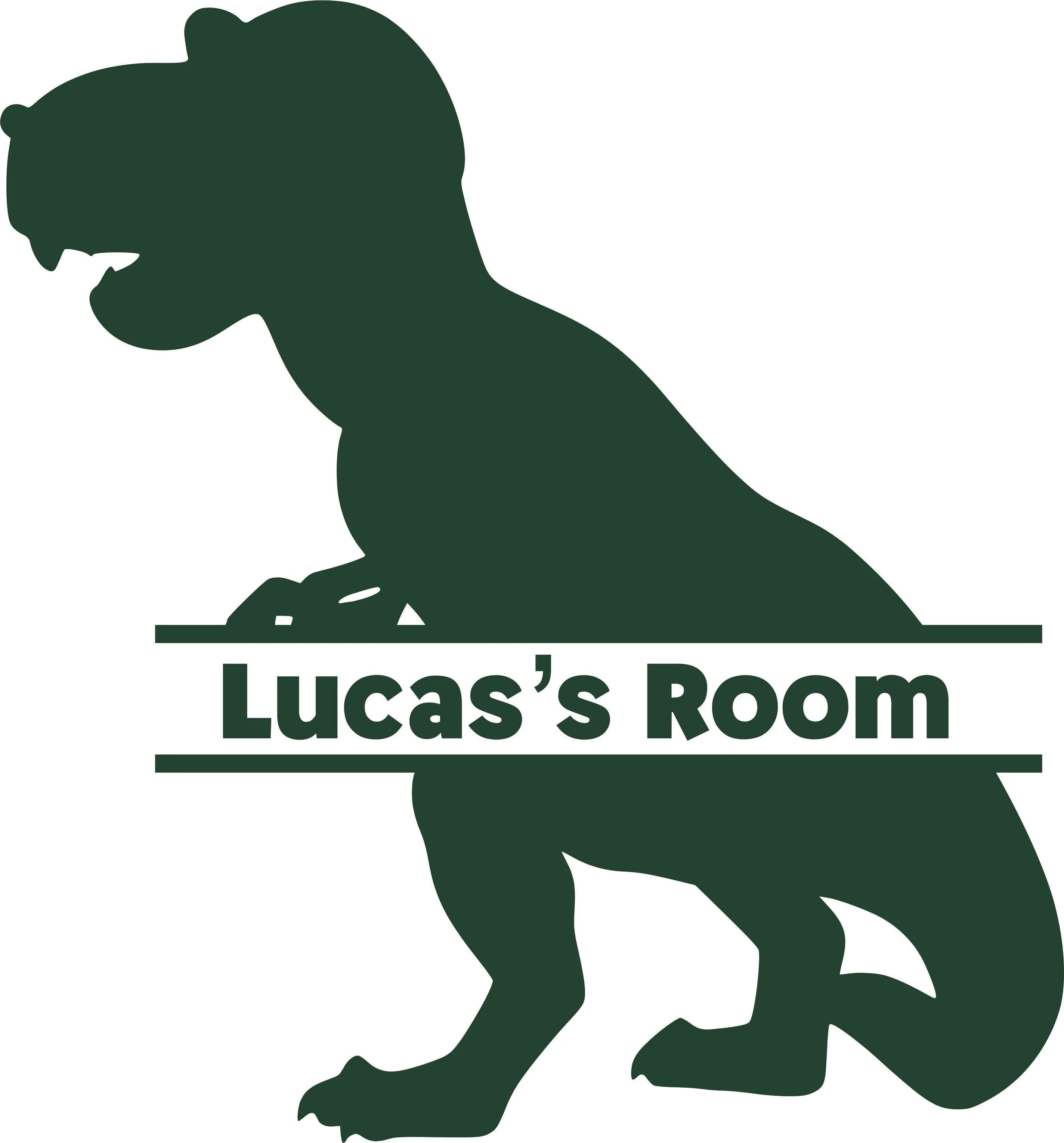 trex rex dino dinosaur split design customized wall decal custom
