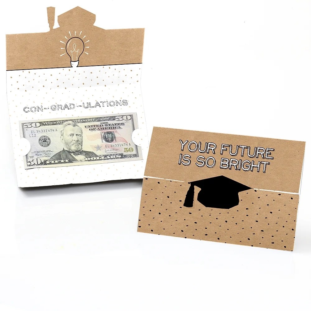 bright future graduation party money holder cards set