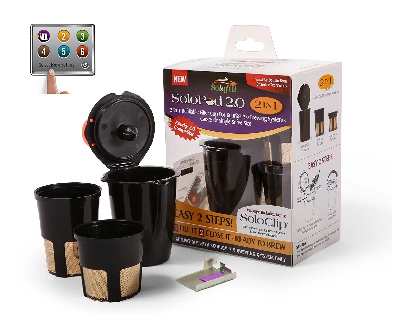 Make sure to check instructions on portion pack packaging. Solofill 2 0 2in1 Refillable Filter Cup For Keurig 2 0 K200 K300 K400 K500 And Plus Series Carafe Or Single Serve Size Full Menu Walmart Com