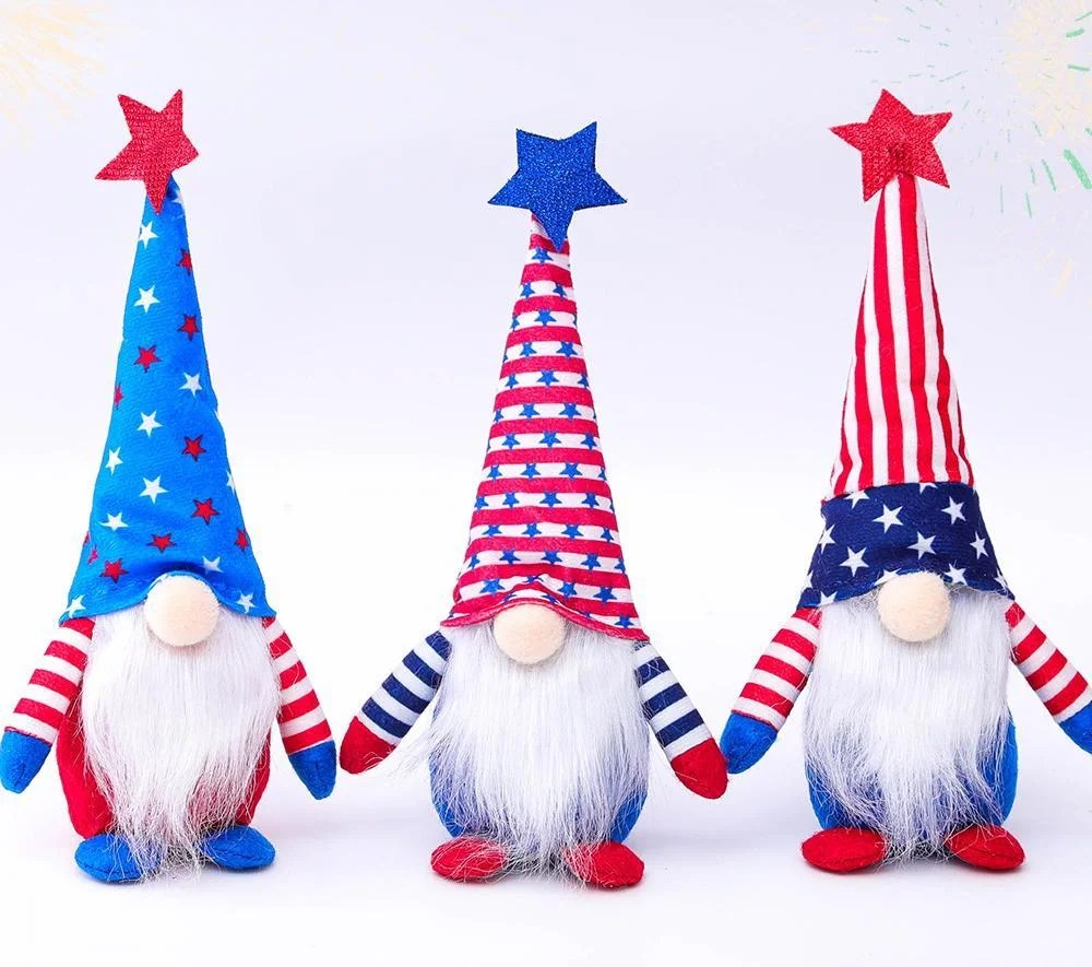 patriotic gnome 4th of july gnomes plush handmade independence day