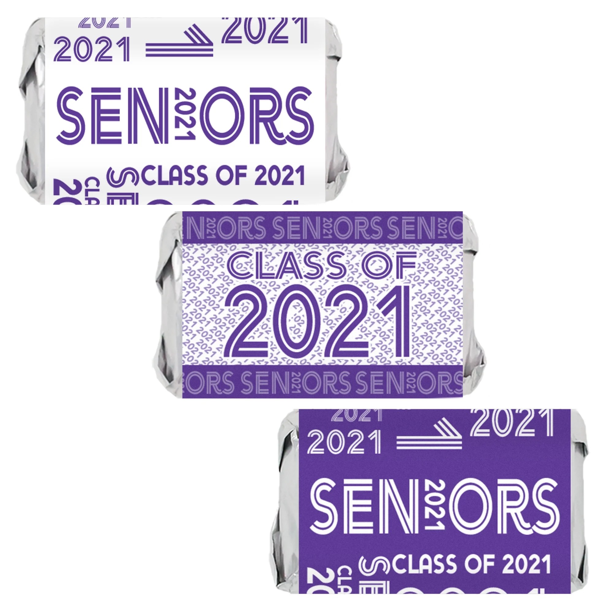 senior class of 2021 graduation party favor labels 45 stickers purple distinctivs walmart com