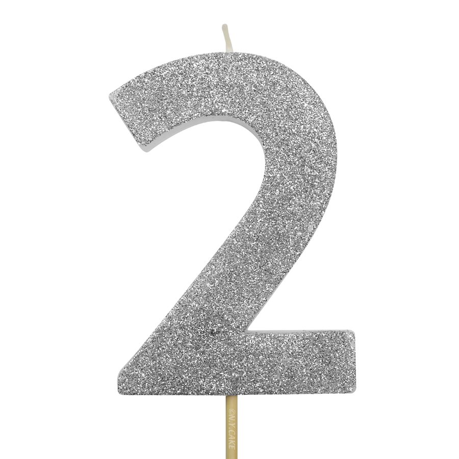 silver glitter number 2 candle 4 walmartcom walmartcom