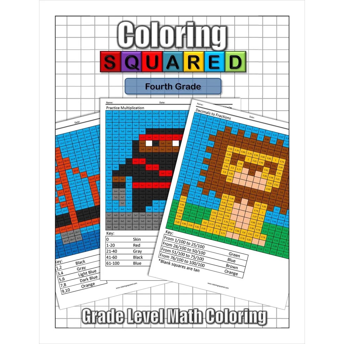 coloring squared grade level math coloring fourth grade walmartcom