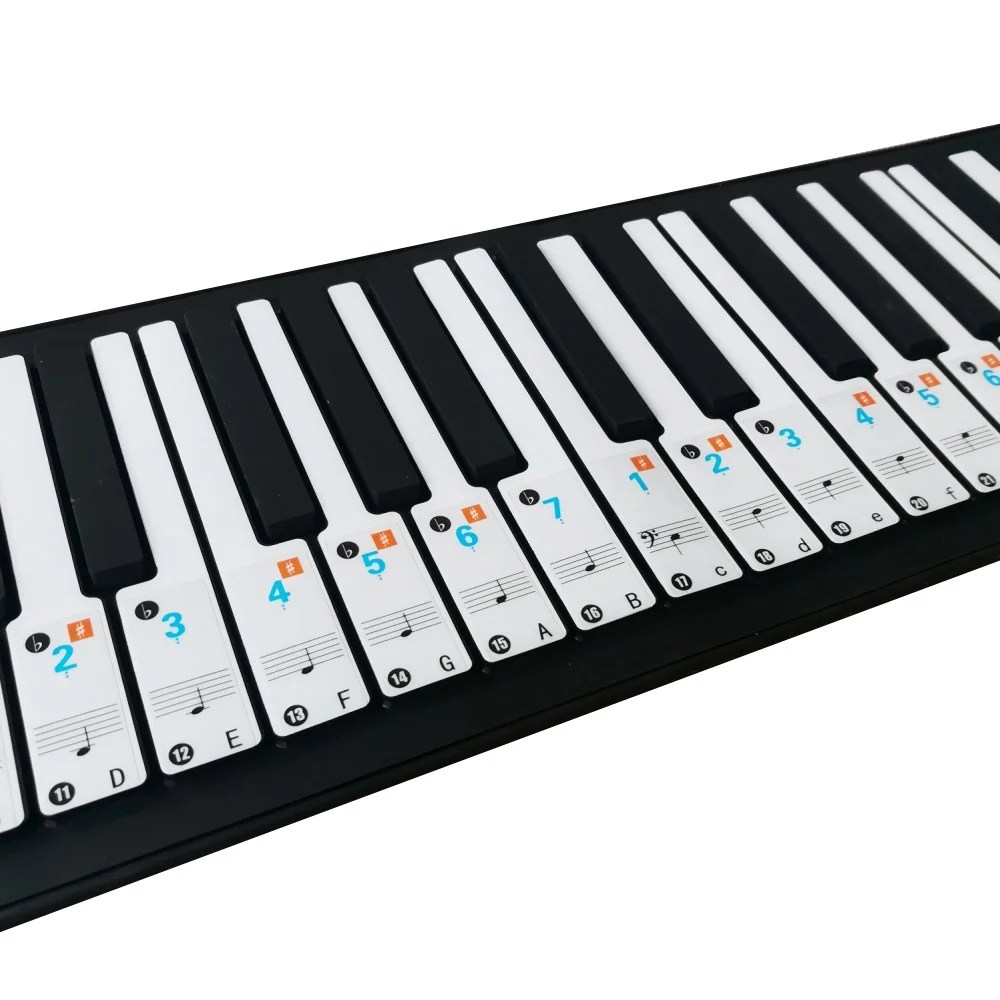 piano keyboard stickers removable transparent for 37 49