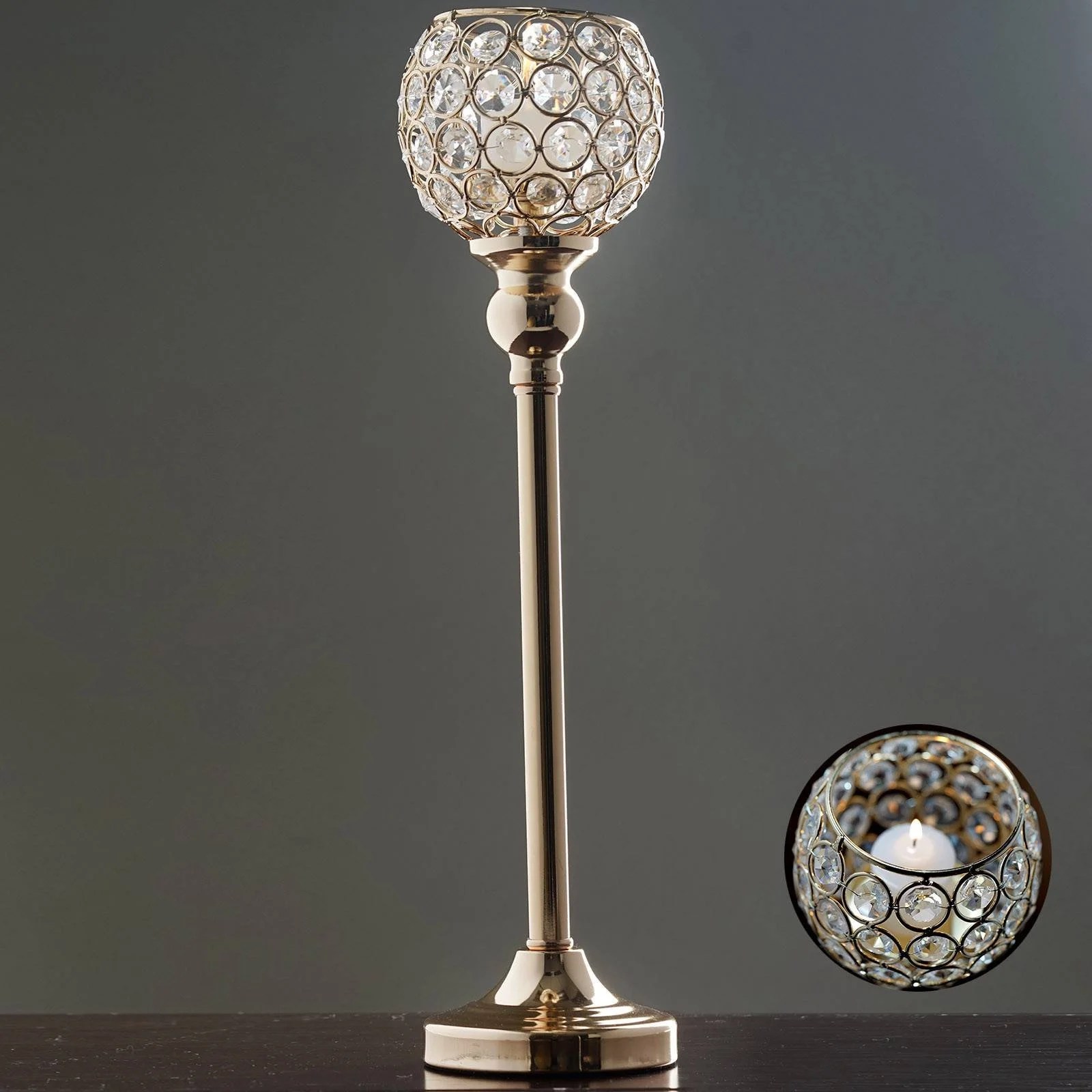 Gently used, vintage, and antique crystal candle holders. Efavormart 16 Tall Sleek Pillar Crystal Votive Tealight Candle Holder Wedding Centerpiece Walmart Com Walmart Com