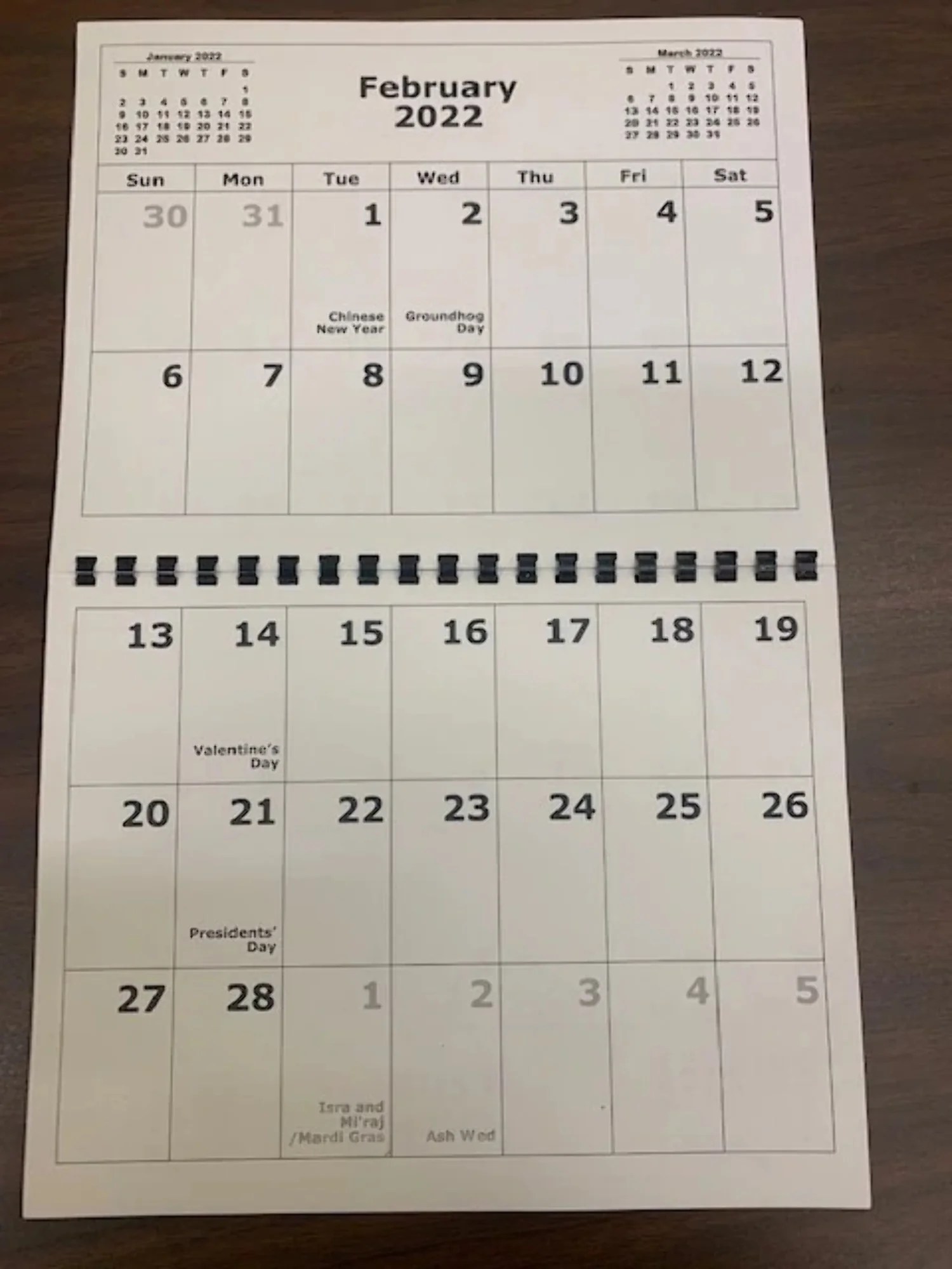 2022 large print desk calendar walmart com