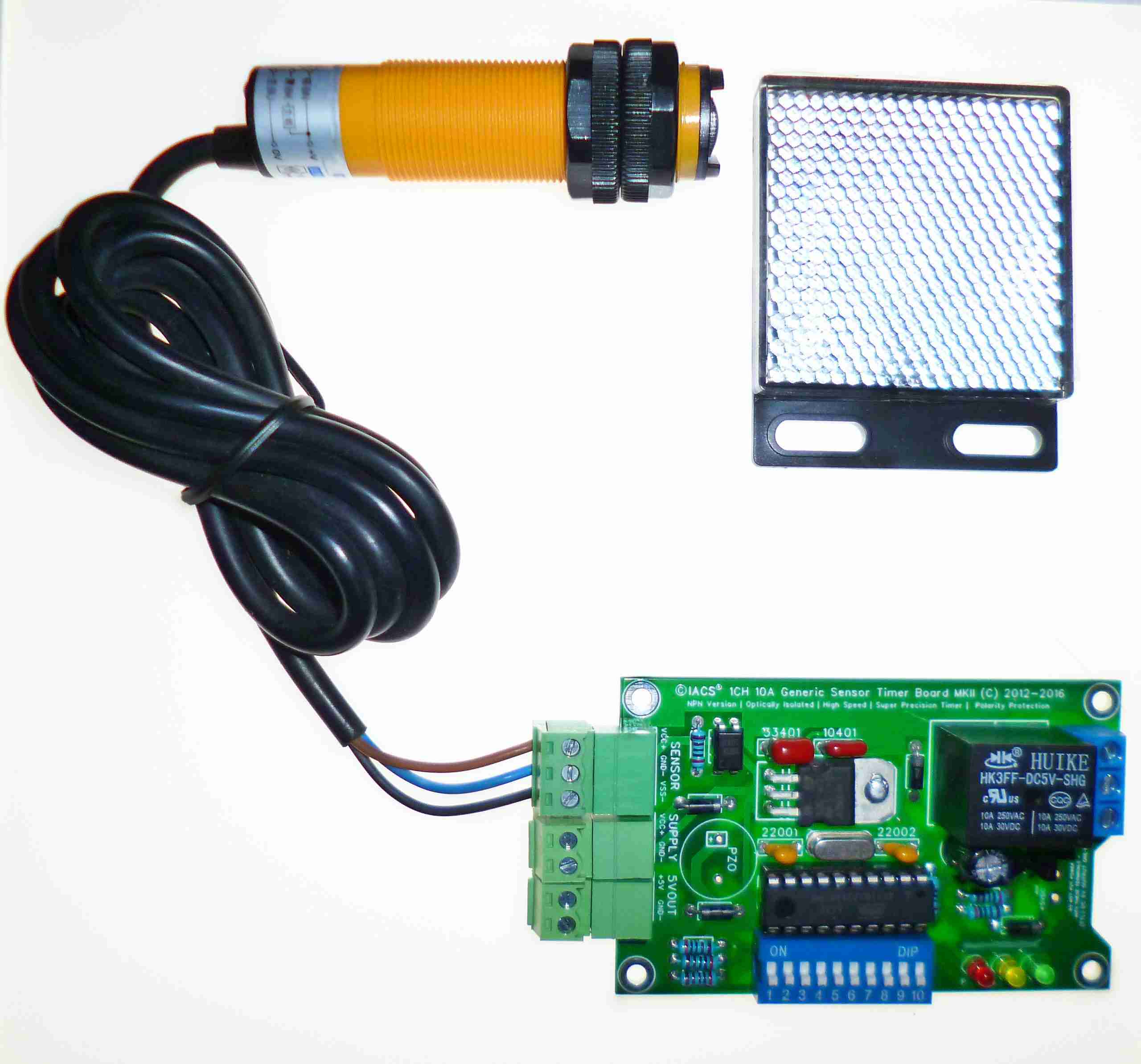 IACS IR Beam 2m Light Barrier Logic Relay Sensor Timer Kit