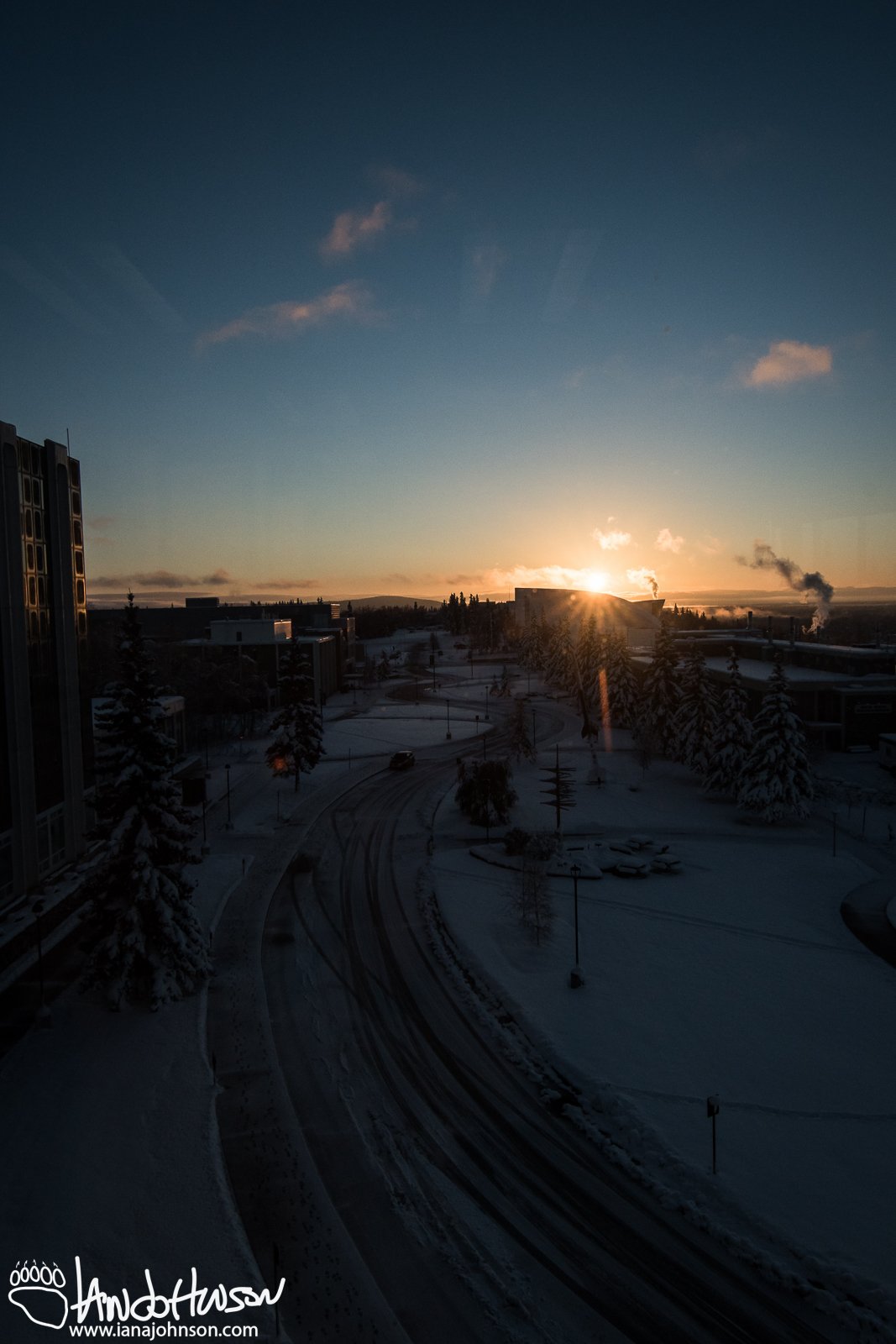 October 1st : Sunrise at the University of Alaska, Fairbanks